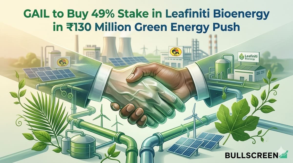 GAIL to Buy 49% Stake in Leafiniti Bioenergy in ₹130 Million Green Energy Push