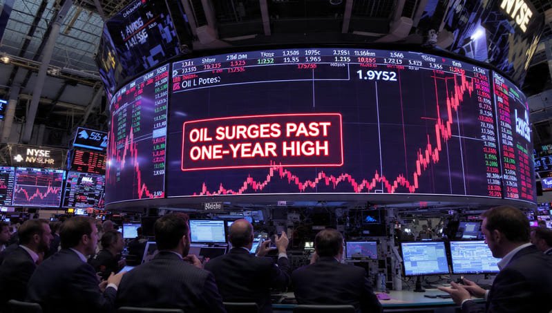 Oil Surges Past One-Year High as Strait of Hormuz Fears Shake Global Markets