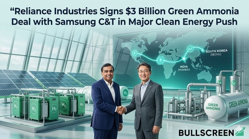 Reliance Industries Signs $3 Billion Green Ammonia Deal with Samsung C&T in Major Clean Energy Push