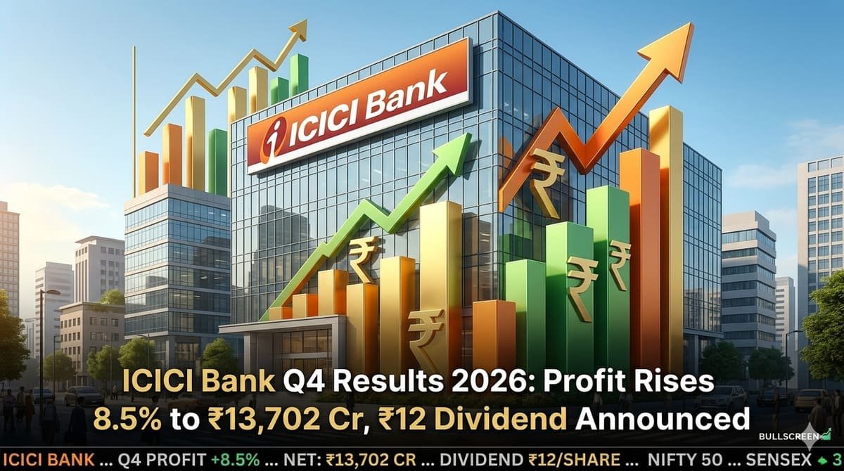 ICICI Bank Q4 Results 2026: Profit Rises 8.5% to ₹13,702 Cr, ₹12 Dividend Announced