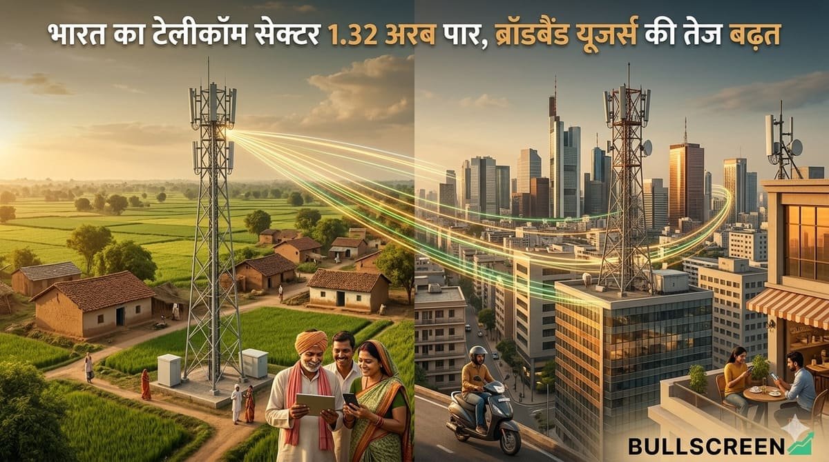भारत का टेलीकॉम सेक्टर 1.32 अरब पार, ब्रॉडबैंड यूजर्स की तेज बढ़त