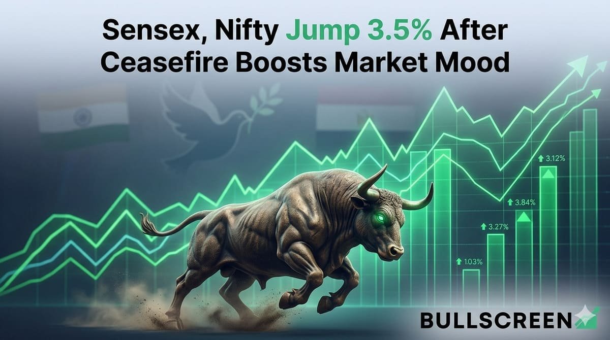 Sensex, Nifty Jump 3.5% After Ceasefire Boosts Market Mood