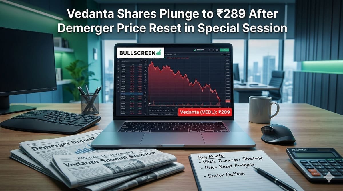 Vedanta Shares Plunge to ₹289 After Demerger Price Reset in Special Session