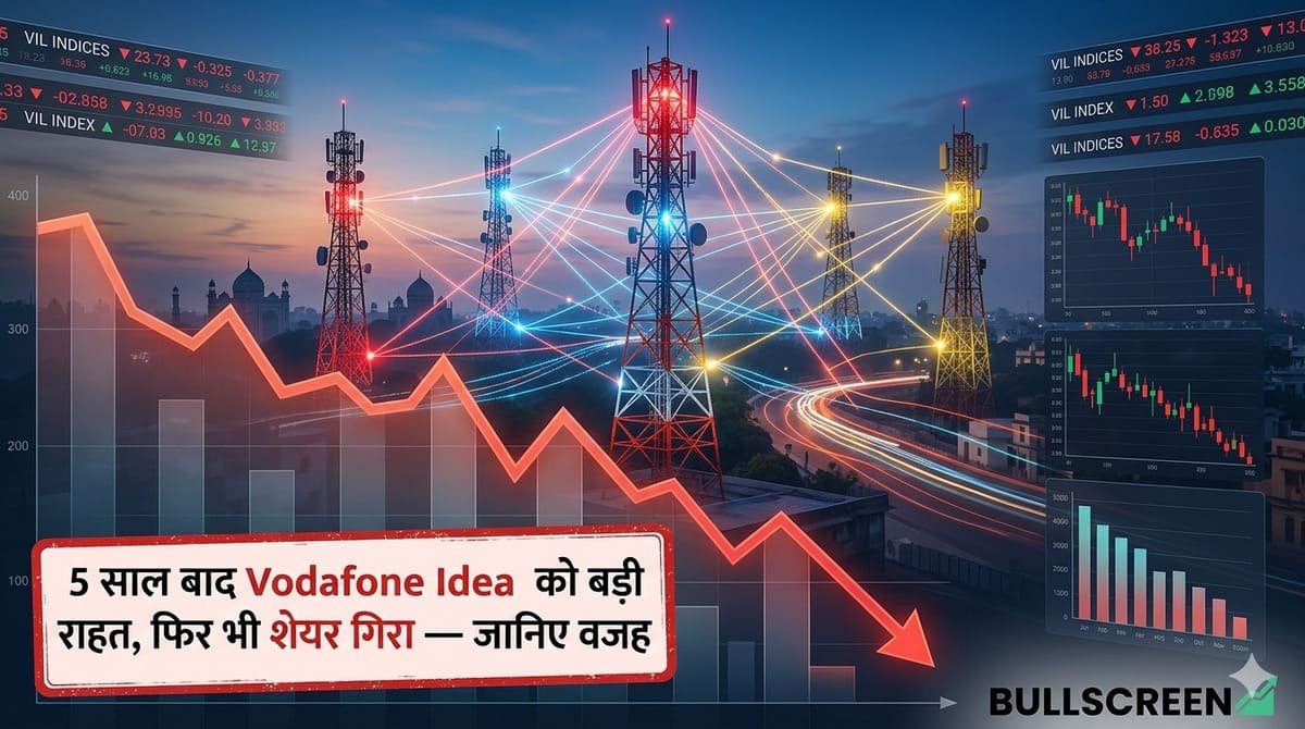 5 साल बाद Vodafone Idea को बड़ी राहत, फिर भी शेयर गिरा — जानिए वजह