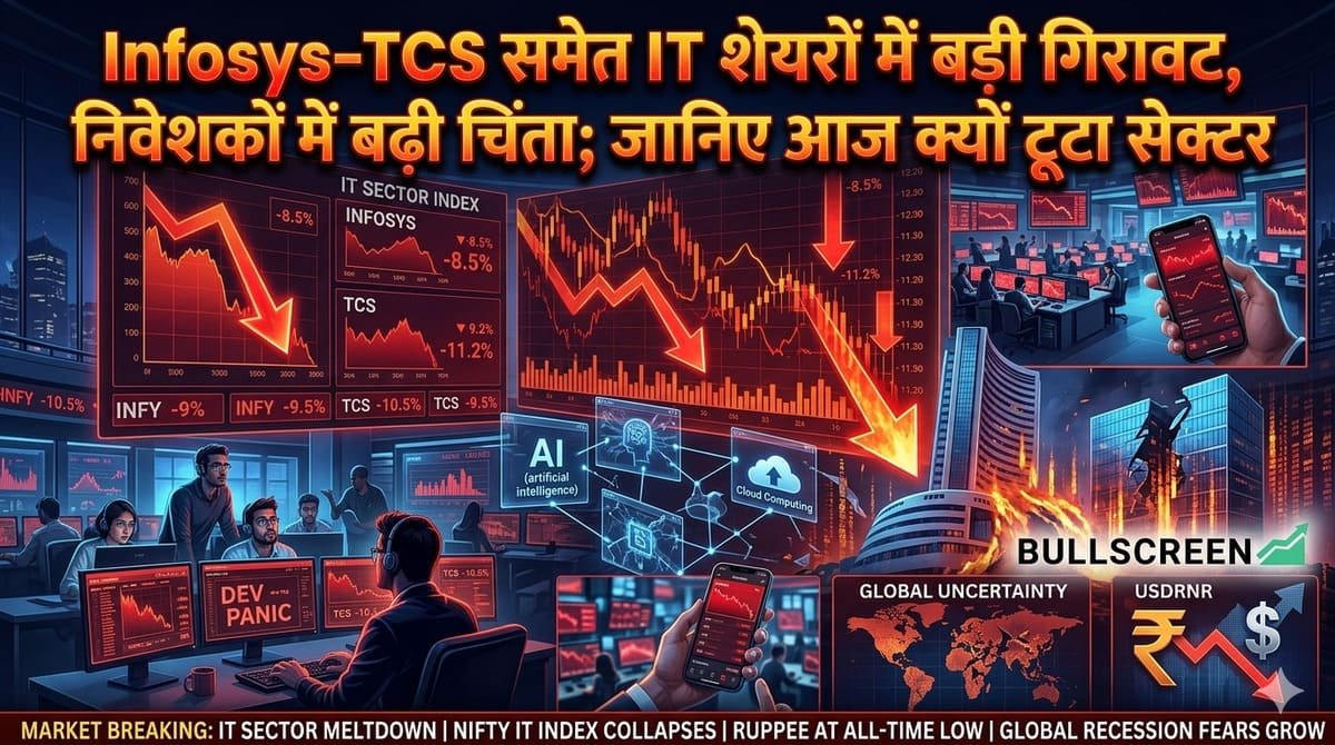 Infosys-TCS समेत IT शेयरों में बड़ी गिरावट, निवेशकों में बढ़ी चिंता; जानिए आज क्यों टूटा सेक्टर