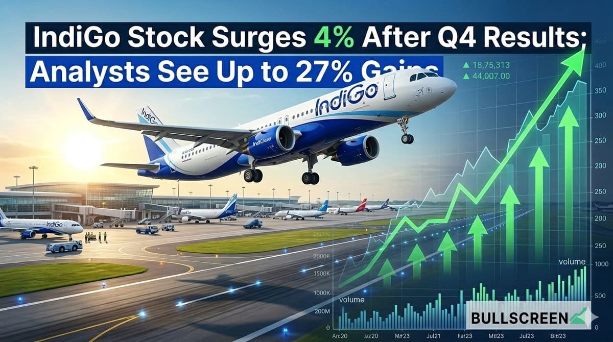 IndiGo Stock Surges 4% After Q4 Results; Analysts See Up to 27% Gains