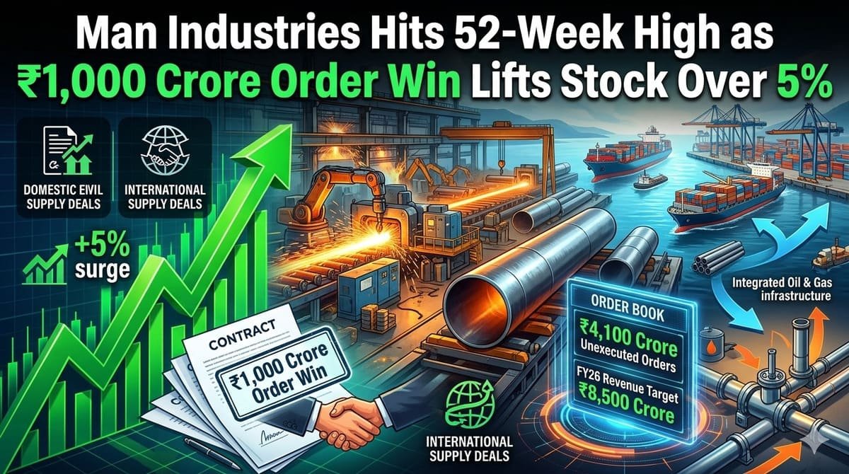 Man Industries Hits 52-Week High as ₹1,000 Crore Order Win Lifts Stock Over 5%