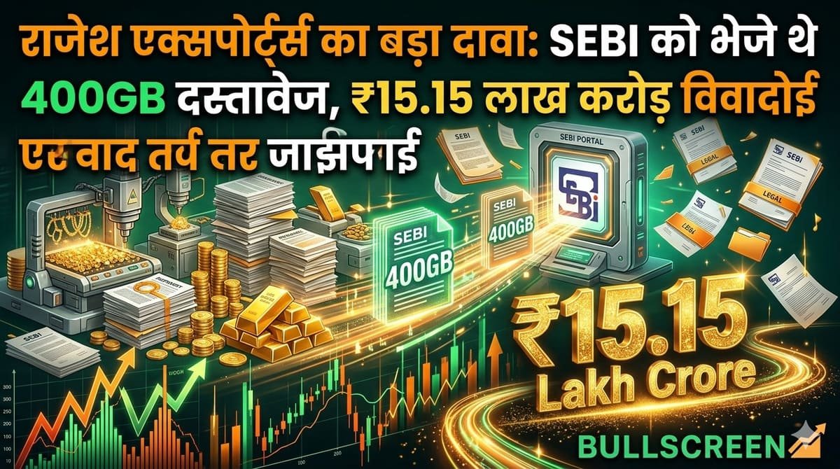 राजेश एक्सपोर्ट्स का बड़ा दावा: SEBI को भेजे थे 400GB दस्तावेज, ₹15.15 लाख करोड़ विवाद पर नई सफाई
