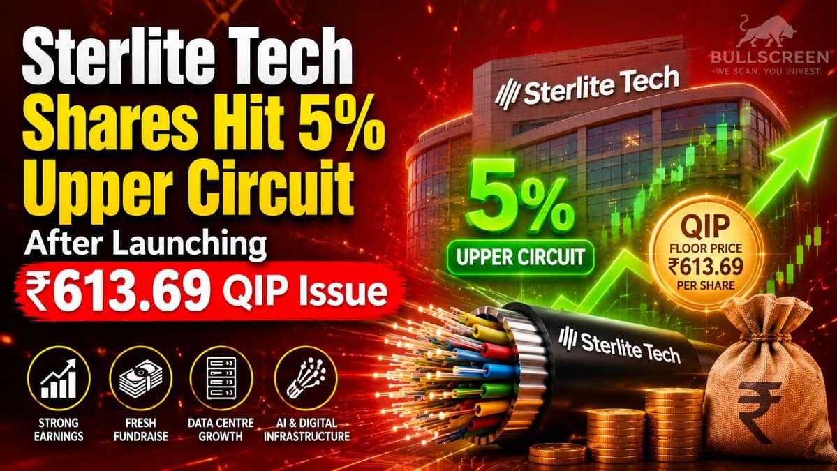 Sterlite Tech Shares Hit 5% Upper Circuit After Launching ₹613.69 QIP Issue