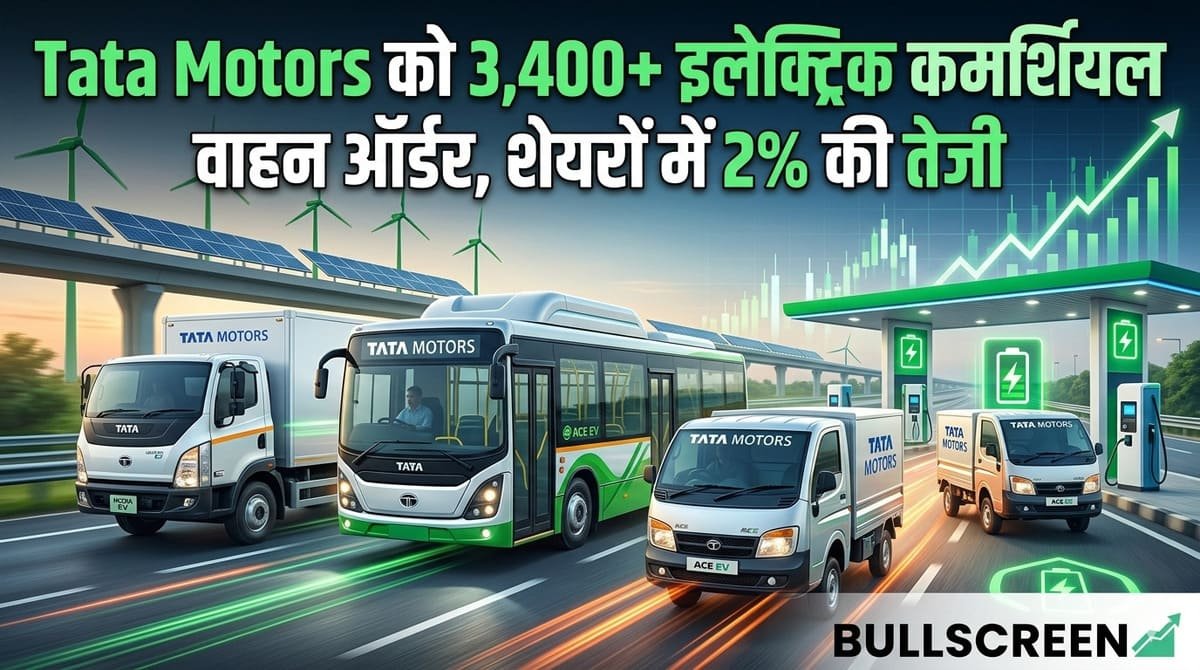 Tata Motors को 3,400+ इलेक्ट्रिक कमर्शियल वाहन ऑर्डर, शेयरों में 2% की तेजी