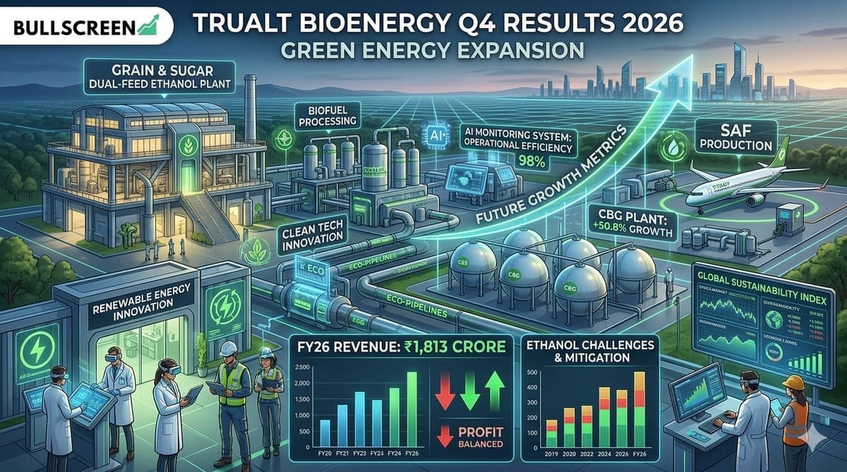 TruAlt Bioenergy Q4 Results 2026: Profit Pressured by Ethanol Slowdown Despite Strong Green Energy Expansion