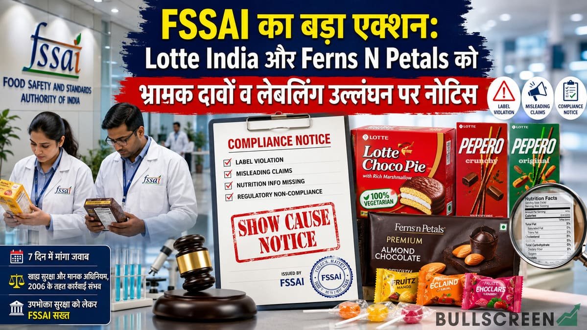 FSSAI का बड़ा एक्शन: Lotte India और Ferns N Petals को भ्रामक दावों व लेबलिंग उल्लंघन पर नोटिस