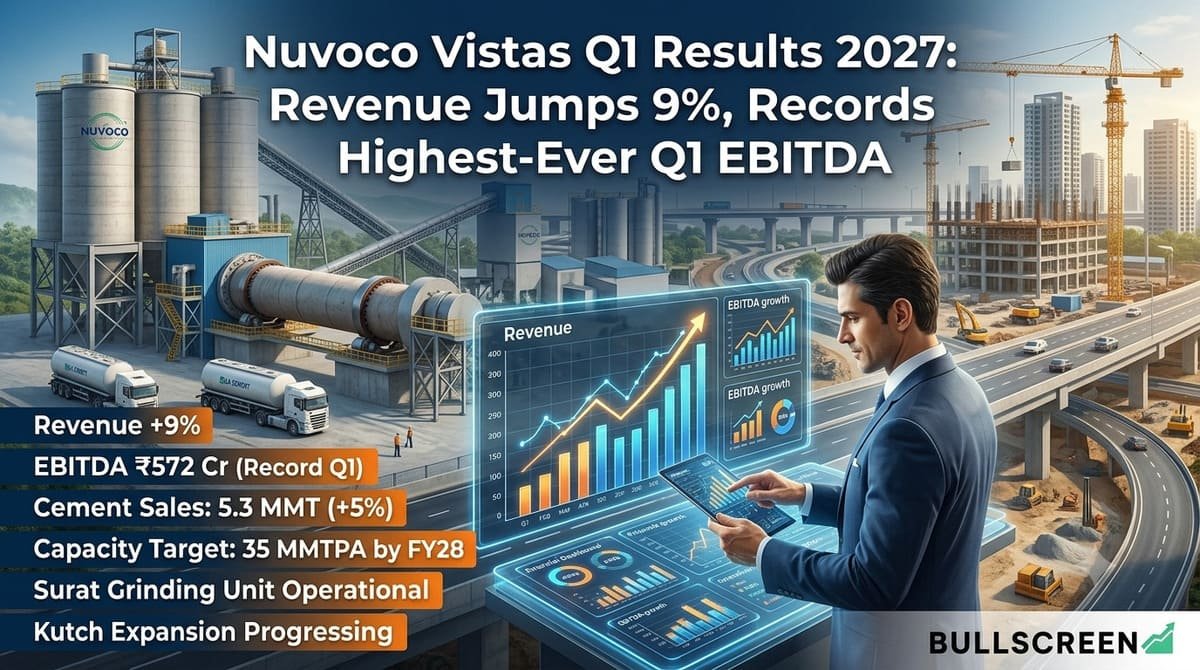 Nuvoco Vistas Q1 Results 2027: Revenue Jumps 9%, Records Highest-Ever Q1 EBITDA
