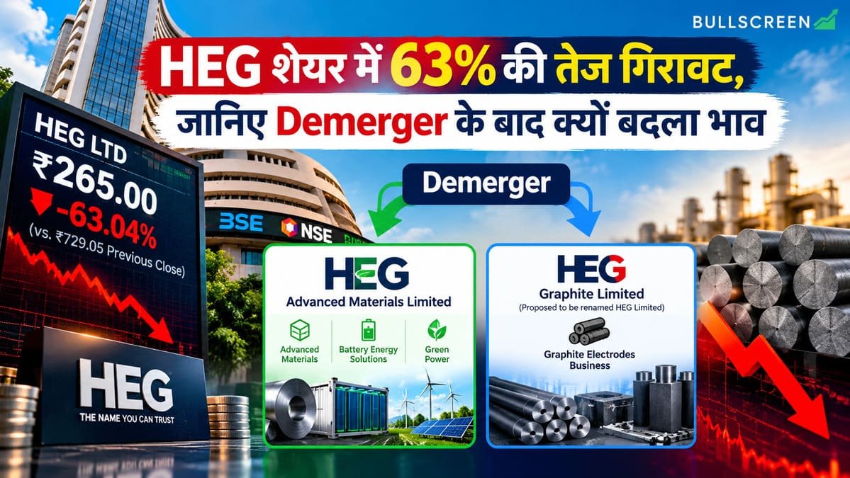 HEG शेयर में 63% की तेज गिरावट, जानिए Demerger के बाद क्यों बदला भाव